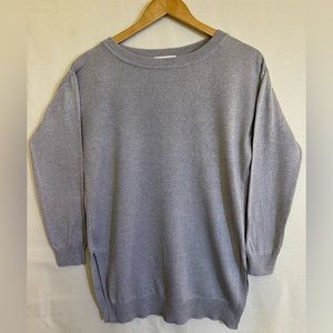 N d B. Grey Sweater size small. Made in Japan. Cotton 50% Rayon 47% Silk 3%.